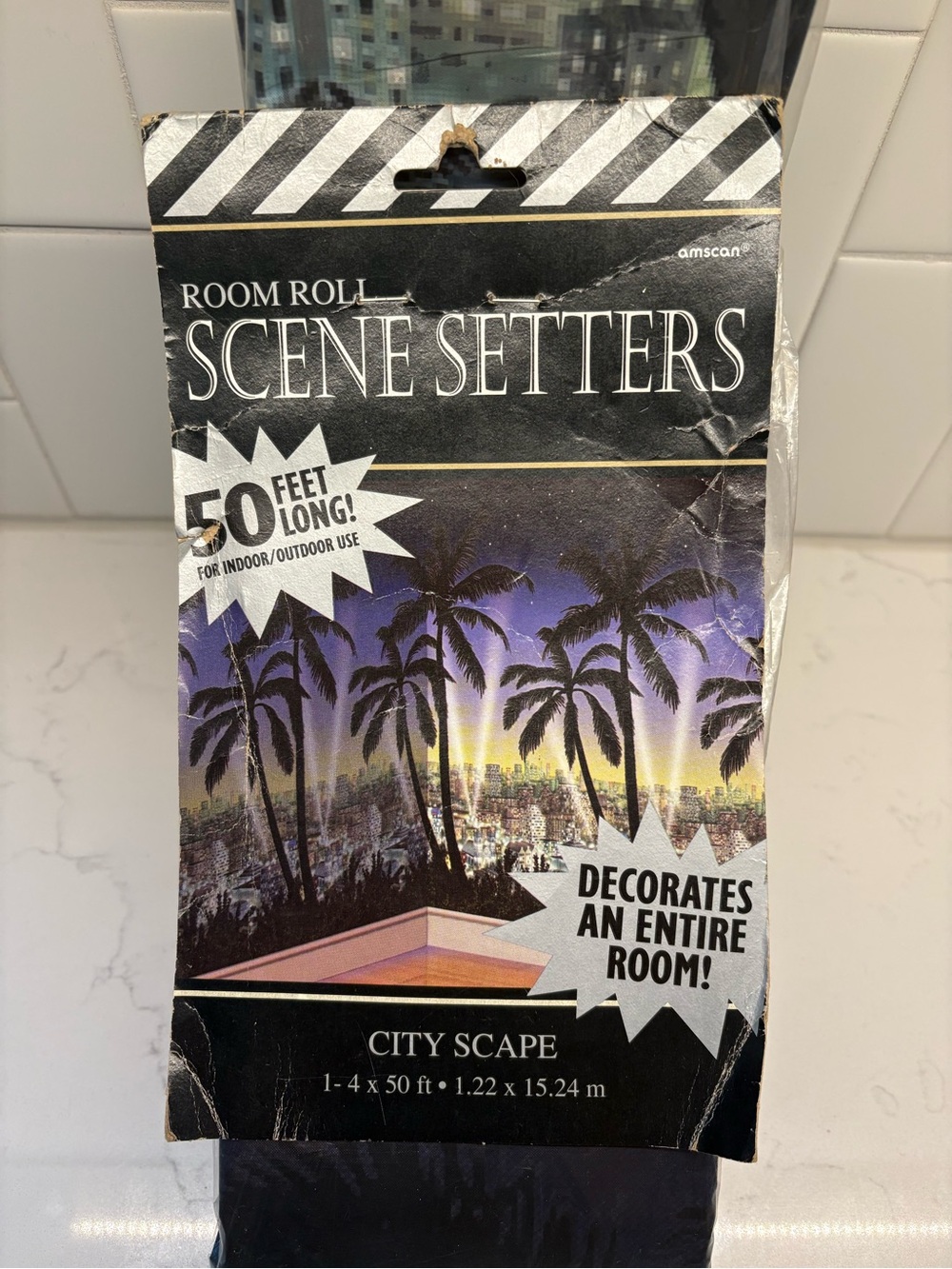 Amscan Scene Setters City Scape Room Roll 50ft Hawaiian Luau Party Decor NEW
